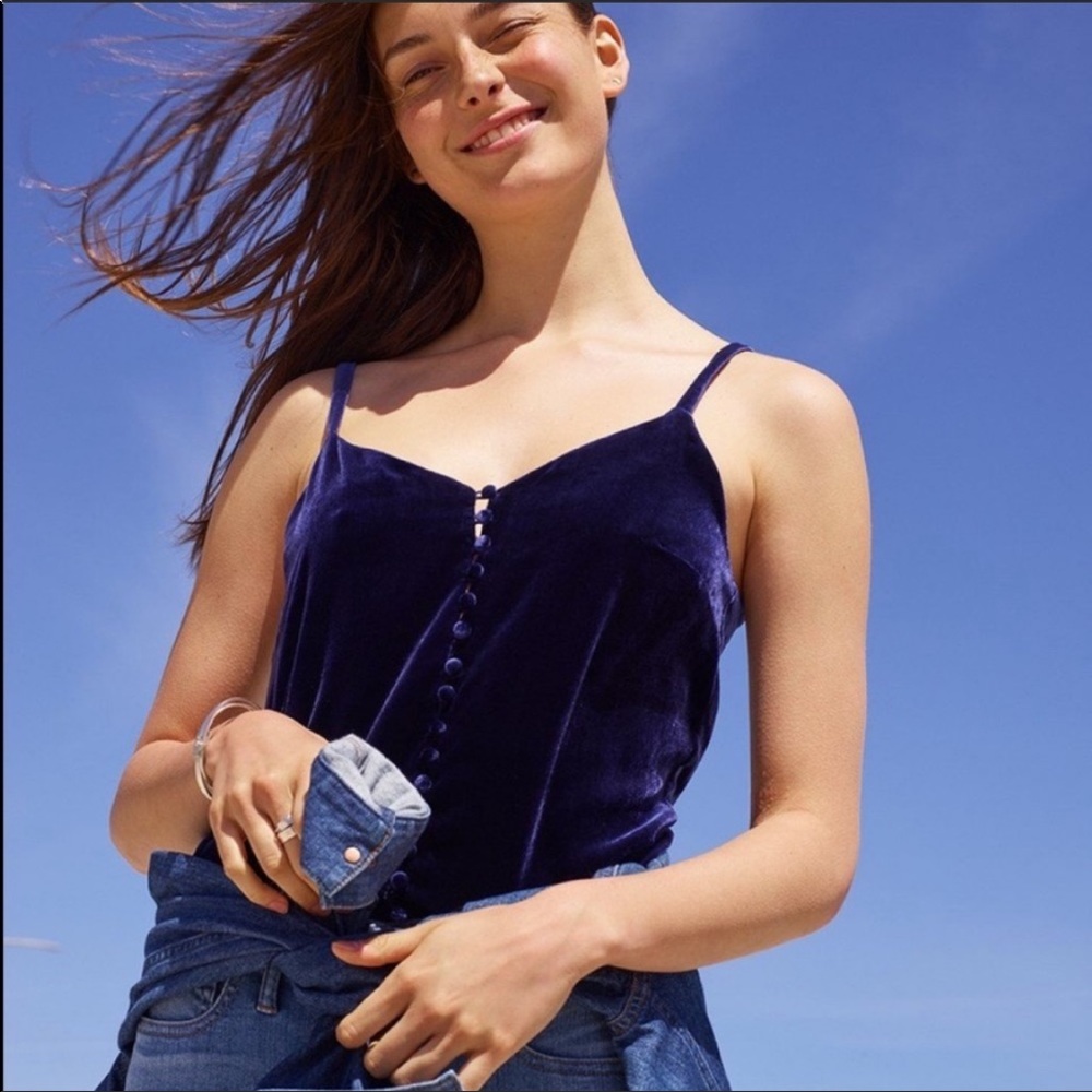Madewell Velvet Button Down Tank